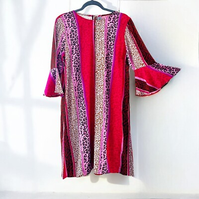 Bl-^nk London Anthropologie Viscose Leopard Cheetah Tiger Print Shift Dress NEW
