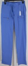 Adar Pro Scrubs Women Skinny Leg Yoga Scrub Pants Blue SIze 2XS
