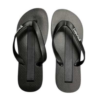 EARTHING GROUNDERS BLACK GROUNDING FLIP FLOPS SANDALS MENS 