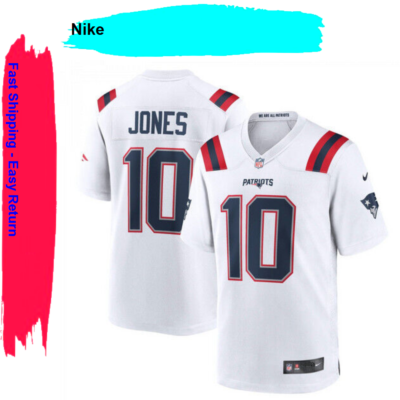Nike Mac Jones Mens New England Patriots Player Game Jersey, White