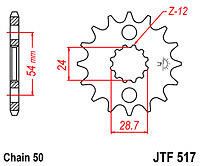 JT Z3 Gold X-Ring Chain & Sprockets for Kawasaki ZZR1400 FCF-FFF 2012-2015 - Picture 2 of 3