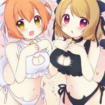 Cosplay Neko Cat Keyhole Bra Briefs Lingerie Underwear Bell Choker Collar Set