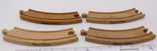 Lot of 4 Melissa  Doug Wood Curved Train Railroad Track Toy Parts Only