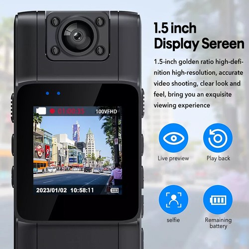 1080P HD Police Body Camera Night Vision for Law Enforcement mini Body Worn Cam - Picture 5 of 14