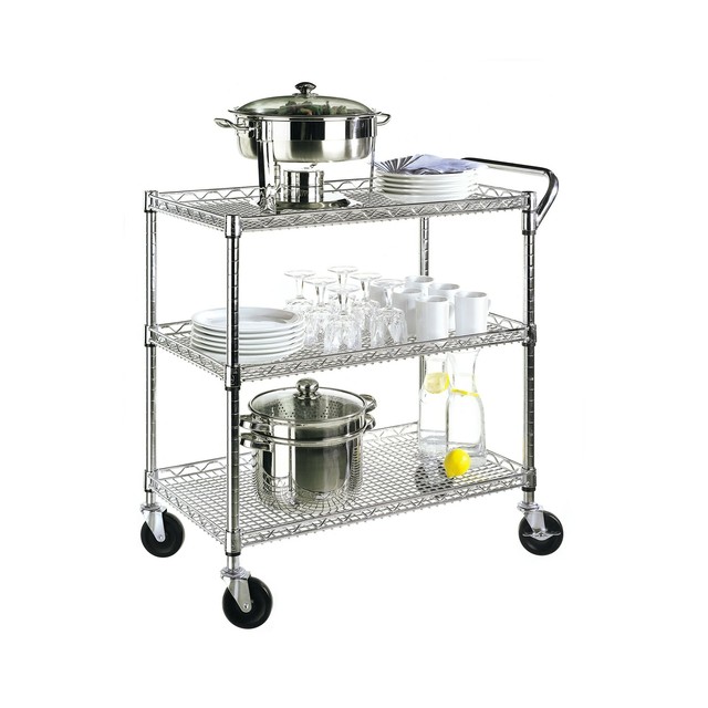 Seville Classics SHE18304BZ 3Tier Commercial Rolling Utility Cart for