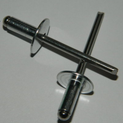 Produktbild von 200 Stück Großkopf-Blindnieten 5×20 Mm K14 – Alu / Edelstahl, Kopf 14 Mm