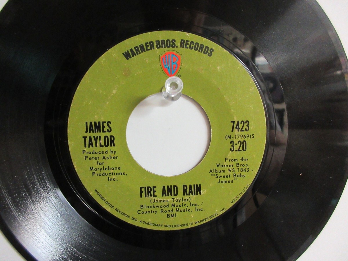 💥' JAMES TAYLOR ' HIT 45 + PICTURE [ FIRE AND RAIN ] 1970 !💥 | eBay