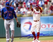 ANDRES BLANCO   PHILADELPHIA PHILLIES   ACTION SIGNED 8x10