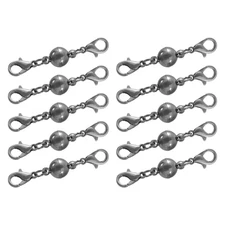 10Pcs Magnetic Jewelry Clasps Ball Magnetic Locking Lobster Clasps, 8mm Black
