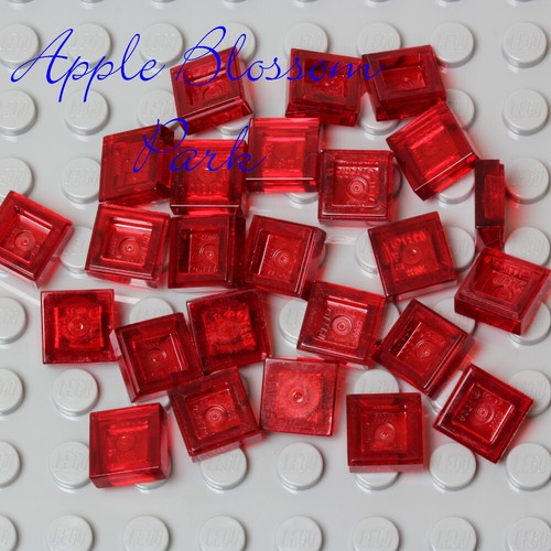NUEVO Lego Set/25 1x1 AZULEJOS ROJOS TRANS - Suave Cuadrado Translúcido Lote de Azulejos de Construcción - Imagen 3 de 3