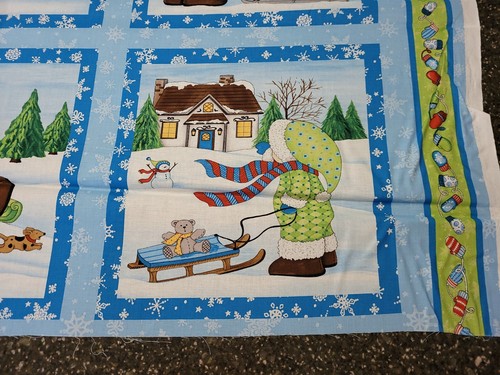Snow Babies Panel 23x42 Bonijean South Sea Imports Christmas Blocks - Picture 7 of 9