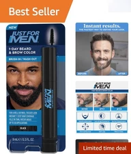 1-Day Beard & Brow Color - Temporary Dye-Free Solution for Fuller Look, Black