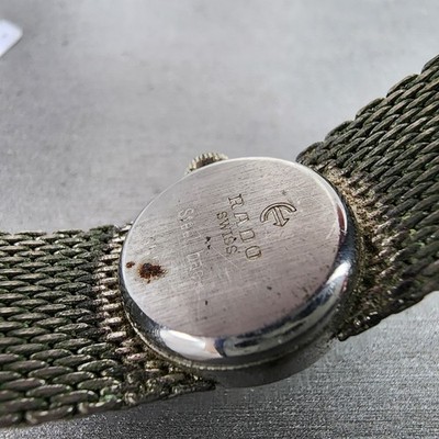 【稼働】RADO jade アンティーク時計 Rado Jade Watch Women 17mm Silver Dial Silver Tone Oval Manual