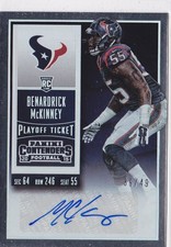 2015 Benardrick McKinney Contenders Playoff Ticket Auto  RC 39/49 #118 (A4435)
