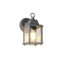 AußEnwandlampe Laterne HaustüRlampe Glas Alu Anthrazit Gartenleuchte H 22,5 Cm