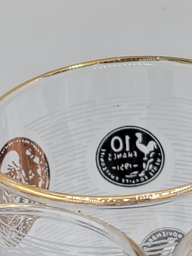 Libbey Coins of the World Highball Glasses Set of 6 Gold Trim Vintage 1960s - Picture 3 of 23