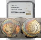 1885-O Morgan Dollar $1 UNC Details Artificial Toning NGC