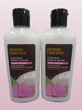 DESERT ESSENCE COCONUT SHINE & REFINE HAIR LOTION 6.4 OZ NWOB LOT OF 2