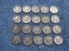 20 SILVER MERCURY DIMES WITH DATES lot 138