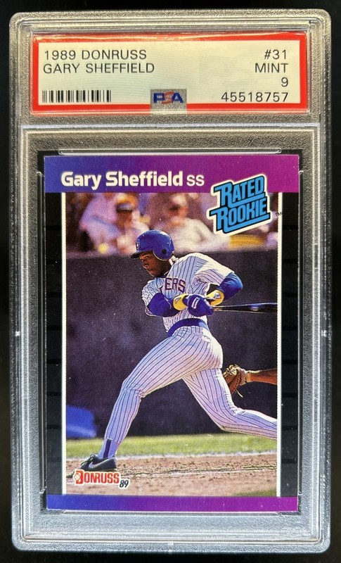 1989 Donruss Gary Sheffield RC Rated #31 Brewers PSA 9 Rookie