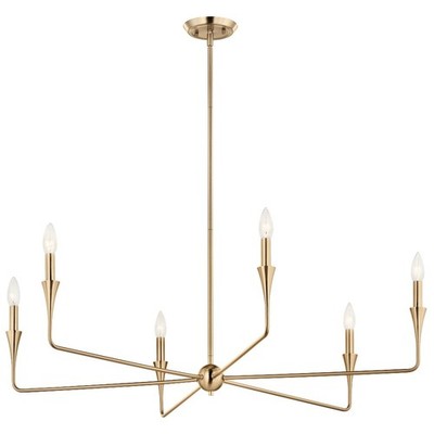 Alvaro - 6 Light Chandelier-19.25 Inches Tall and 40.25 Inches Wide-Champagne