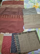 Lot Of Fall Colors Mix Of Fabric Prints  Sizes, Squares, Strips  Yards Read