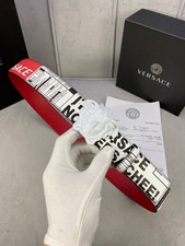 Versace Medusa Buckle Leather Belt Reversible Luxury New