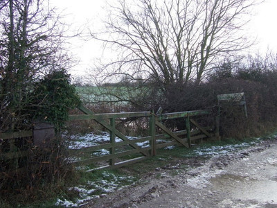Photo 6x4 Field entrance off the track to Low Walworth Farm Archdeacon Ne c2015