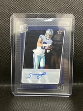 2021 Panini Clearly Donruss Simi Fehoko #92 Rated Rookie Auto RC Dallas Cowboys