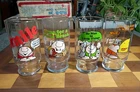 New ListingVintage ZIGGY Pizza Inn Coca Cola drinking Glasses (Lot of 4) By Tom Wilson 1979