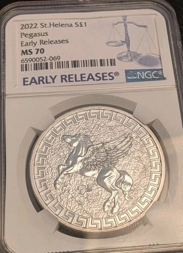 2022 St Helena 1£ Pegasus NGC MS70 Early Release