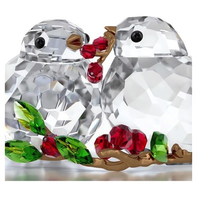 ✨️SWAROVSKI✨️　人気❗️　エリカとエリオット　クリスタル フィギュア Swarovski Idyllia Bird Couple and Berries 5701371 Designer Edith