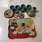 Vintage 1930s Ohio Art Tin Litho Child’s Wedding Tea Set w/ Tray 25+ Pcs USA