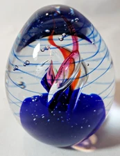 Dynasty Gallery Heirloom Collectibles Glass Paperweight Multi Colored Swirls