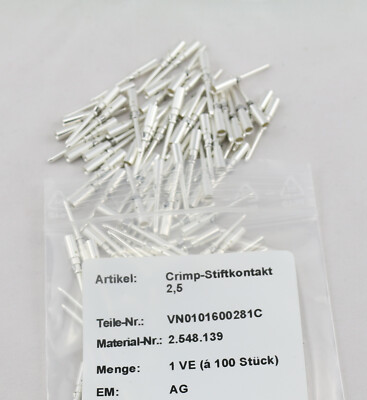 100 St. Crimp Stift - Kontakte VN 01 016 0028 1, Amphenol Industrieverbinder