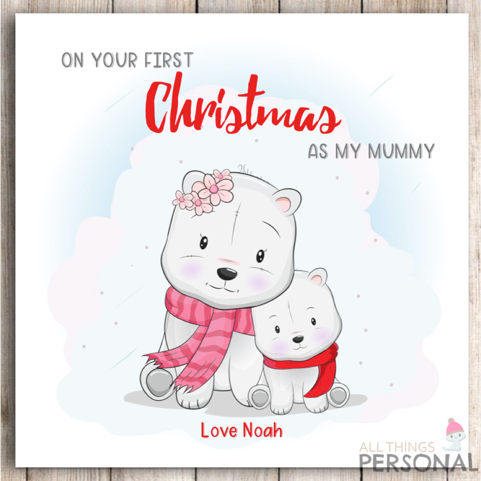 Personalised First Christmas as my Mummy or Mum Card Baby 1st Xmas Son Daughter