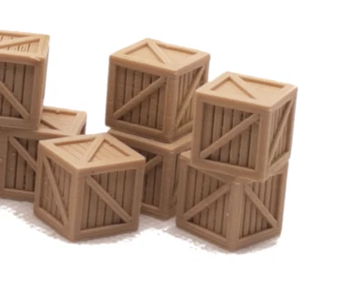 WPD N Gauge 10 Wooden Crates Model Railway Scenery