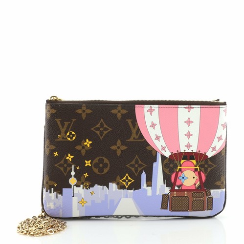 Louis Vuitton Double Zip Pochette Limited Edition Vivienne Xmas Monogram  Canvas | eBay