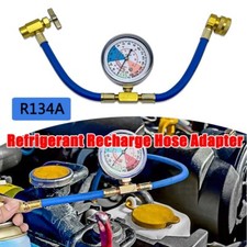 Car R134A Air Conditioning Refrigerant Recharge Measure Kit Hose Gas Gauge A/C