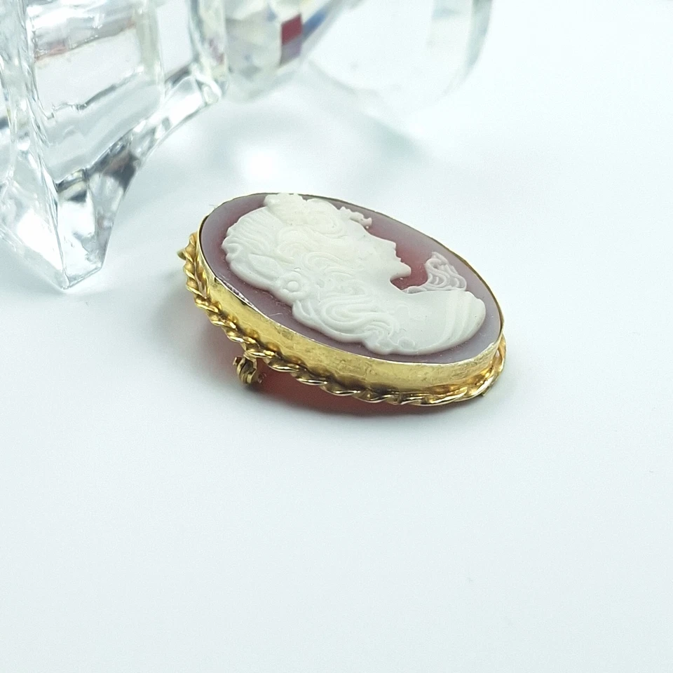 CIONDOLO IN ARGENTO 925% CON CAMMEO CAMEO, DONNA RODIATO IN ORO GIALLO 18KT - Immagine 2 di 4