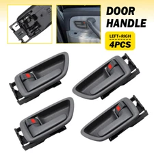 4x Gray Inner Door Handle + Bezel Fit 2004-2006 Toyota Tundra Pickup Crew Cab