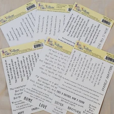 NEW Lot 6 MME Tiny Tales Vellum Sticker Quotes Sayings Family Love Wedding -C