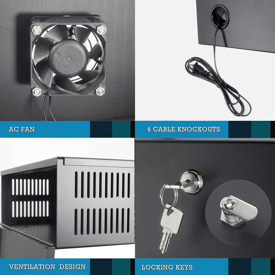 15.5 x 15.5 x 5.5 Inch Heavy Duty DVR Lock Box - DVR Security Lock Box - Image 4 of 4