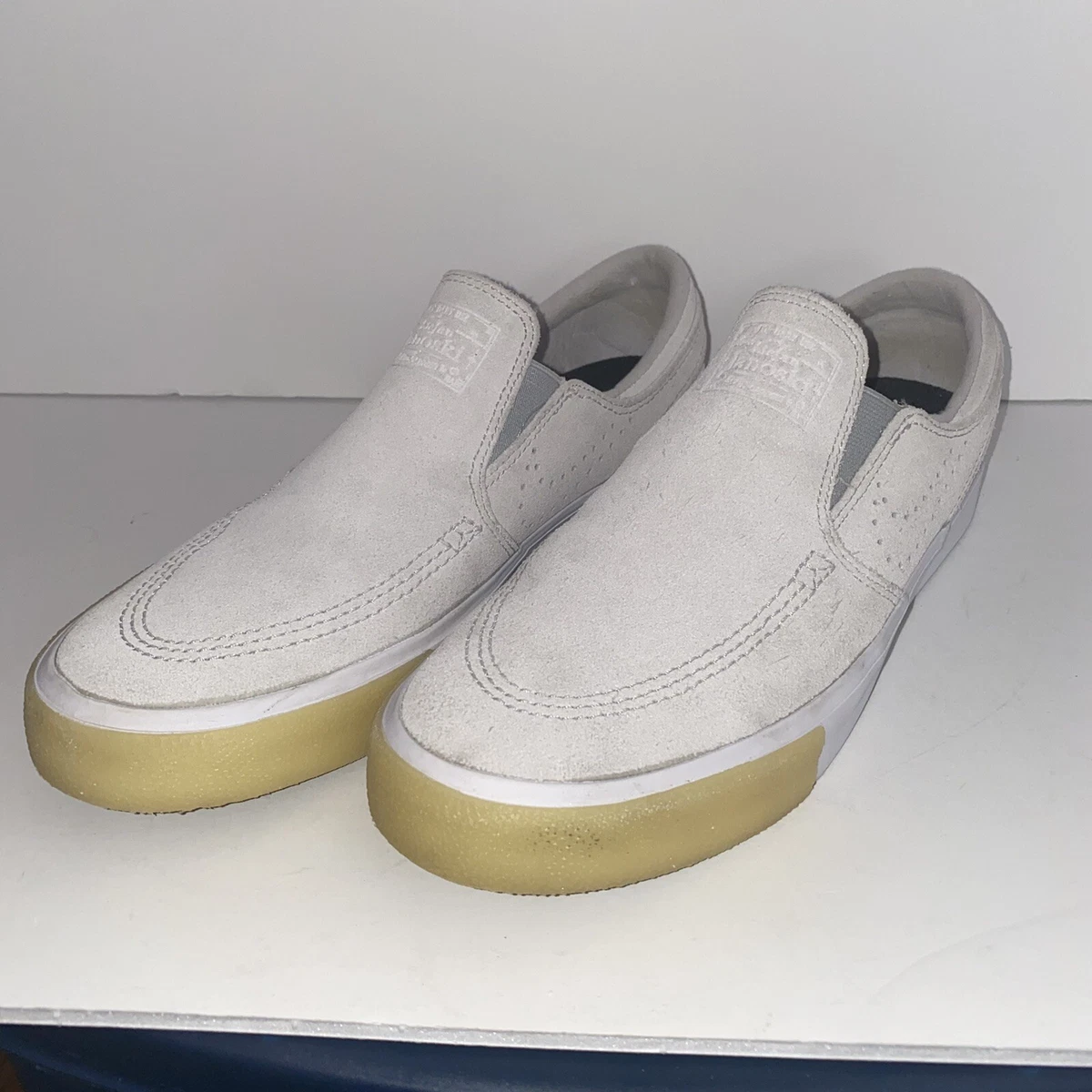 Decrépito sistema Arena Nike Men's Sz 7 SB Zoom Stefan Janoski Slip On CD6613100 Tan/White Suede  Rare | eBay