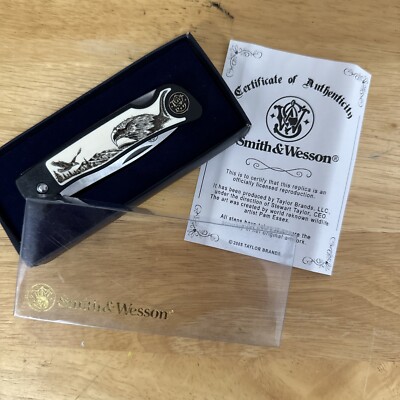 Smith & Wesson Knife Folding Pocketknife Scrimshaw Eagle