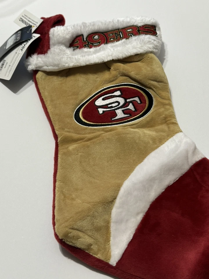 NFL San Francisco 49ers Logo Holiday Christmas Stocking Officially Licensed - Image 2 of 4
