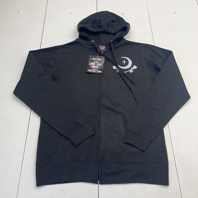 #ad Too Fast Black No Beauty Without Strangeness Zip Up Jacket Women’s XL $35.75