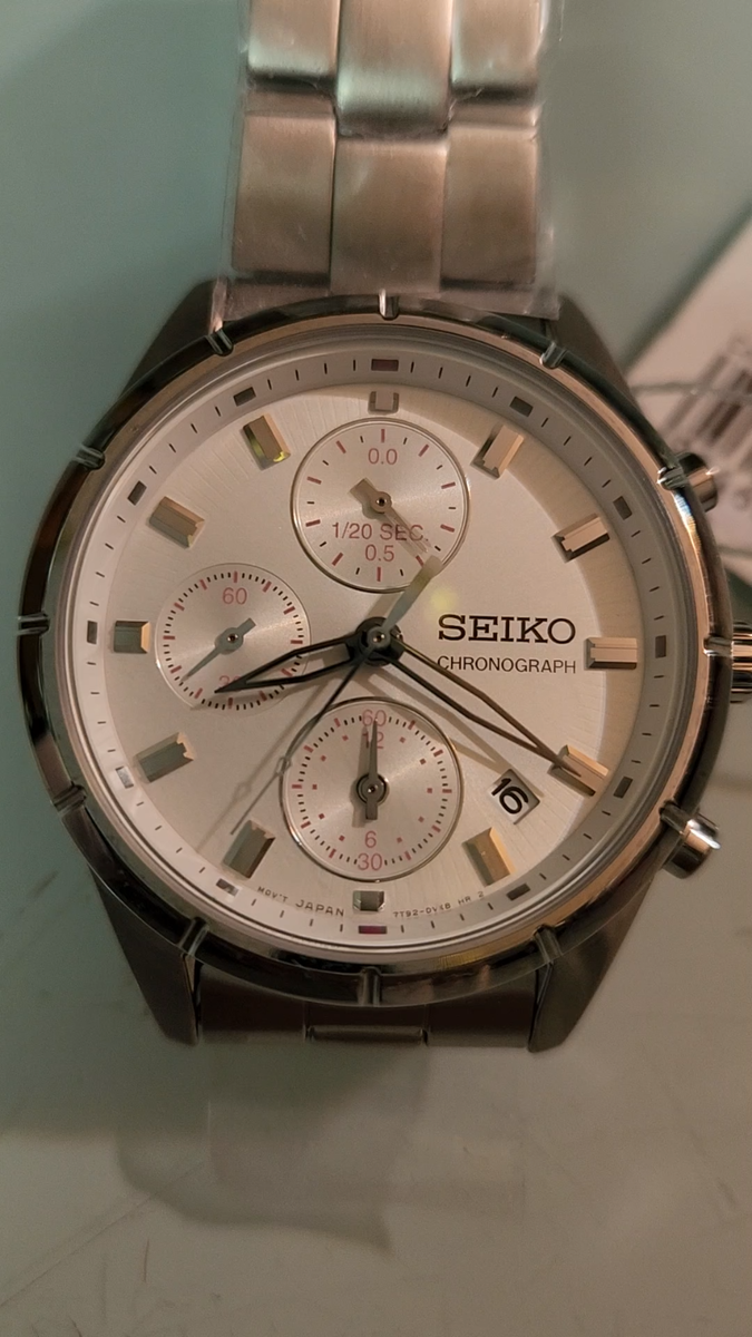 Vintage SEIKO Men Chronograph Watch Stainless W/R 50M 7T92 Vintage SEIKO Men Chronograph Watch Stainless W/R 50M 7T92