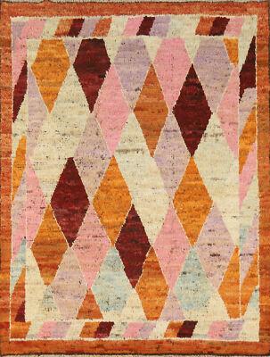 Luxury Hand-Knotted Moroccan Rug Modern Decor 5x7 ft