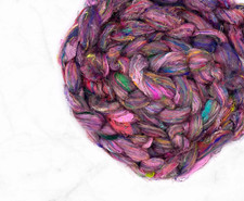 Recycelte Sari-Seide Kammzug, Top, 100g, CONFETTI